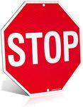 ANLEY Stop Sign 12 X 12 In - Diamond Grade Reflective at Nights - 40 Mil Thick Rust-Free Aluminum - Easy Mounting - Street Road Slow Warning Metal Warning Signs Octagon Outdoor Use