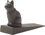 Vintage Cast Iron Cat Door Stop Wedge by Comfify | Lovely Decorative Finish, Padded Anti-Scratch Felt Bottom Protects Floors | Keep Your Doors Open| in Rust Brown