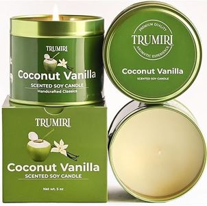 Coconut Vanilla - Aromatherapy Candles for Home Scented - 5oz Natural Soy Wax Clean Organic Non Toxic - Long Lasting Highly Scented with Essential Oils - Gifts for Women Relaxing Spa Beach Bathroom