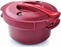 Tupperware Pressure Cooker Microwave Round 2 Quarts Burgundy Red