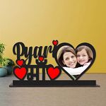 MyGiftyShop Pyari Maa Customized Wooden Photo Frame Table Top 12 X 8 Inch - | Best Birthday Sorry Retirement Mothers Day Gift | For mother mom mummy maa, Tabletop