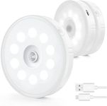 Dimmable Motion Sensor Night Light with 10 LEDs,H HOME-MART 3 Pack LED Sensor Light,Rechargeable USB Cabinet Lights,Sensor Lights for Children's Room Kitchen(Cool White)