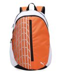 Puma Unisex-Adult Typography Backpack, Charcoal Gray-Rickie Orange-White (9103603)