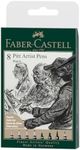 Faber-Castell (167158) India Ink Faber-Castell Pitt Artist Pen (8 Pieces), Black