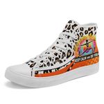 Yoga Printed High-Top Canvas Shoes for Women Unisex Fashion Lace Up Sneakers Casual Walking Tennis Trainer for Girls