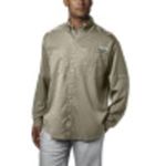 Columbia Mens Tamiami II Long Sleeve Shirt, Fossil, L