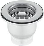 Taps2Traps™ 85mm Chrome Belfast Sink Basket Strainer Waste - Fits 60mm Hole