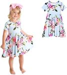 Posh Peanut Country Rose - Short Sleeve Basic Twirl Dress - 5-6 Years