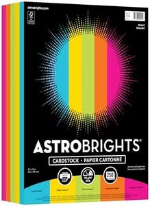 Astrobrights Color Cardstock -"Bright" Assortment, 65 lb Cover Weight, 8.5 x 11, Assorted, 250/Pack