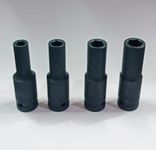 4 MECH 8mm, 10mm,12mm and 13mm Impact Socket, 1/2 Drive Heavy Duty Impact Long Socket Set (HEX Socket)