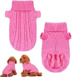 Small Dog cat Sweaters Knitted Warm Pet Cat Sweater, Proxima Direct Soft Dog Jumpers Cute Turtleneck Knitwear Dog Sweatshirt Winter Puppy Coat Kitten Sweater Clothes for Small Dogs Doggie Cats (Small, Pink)