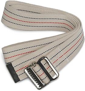 Sammons Preston Gait Belt with Metal Buckle, 2" Wide, 100"L, Heavy Duty Gait Transfer Belt, Patient Transfer, Essential Walking & Transport Assistant for Elderly, Disabled, & Patients, Neutral Stripe