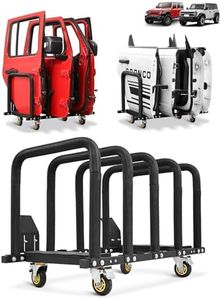 JROAD Door Hanger Storage Rack Bracket Holder Compatible with 2007-2024 Jeep Wrangler JK JL Gladiator JT and Compatible with 2021-2024 Ford Bronco Movable Stand Rack Sliding for 2/4 Door (Black)