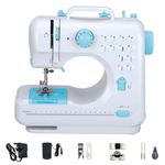 Uadme Mini Sewing Machine for Beginner, Slow/Fast Stitching 2 Speed Electric Sewing Machines with 12 Built-in Stitch Patterns, Household Small Basic Sewing Set (Blue)