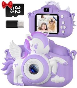 GREENKINDER Kids Camera, Toddler Digital Camera for Ages 3-12 Girls Boys Childrens, Christmas Birthday Gifts, Selfie 1080P HD Video Camera for 3 4 5 6 7 8 9 Years Old Little Girls Boys Toys Purple