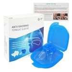 Anti-Snoring Tongue Device – Medical Silicone Sleep Aid for Snoring Relief, Effective Stop Snore Sleeve for Sleep Apnea Solutions (Blue)