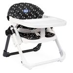 Chicco Chairy, 2-in-1 Booster Seat and First Chair with 4-Height Adjustments & Safety Belt, For Babies 0m+, (Sweetdog, Black & White)