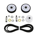 12001541K Dryer Drum Roller Kit,303373dryer cleaning kit,6-3700340, 33001783 Dryer Idler Pulley,dryer parts& WP33002535 Dryer Drum Belt Replacement for Clothes Dryer