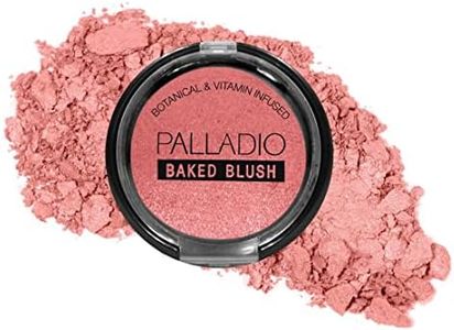 Palladio Baked Blush, Highly Pigmented Shimmery Formula, Easy to Blend and Highly Buildable, Apply Dry for a Natural Glow or Wet for a Dramatic Luminous Look, Long Lasting for All day Wear, Wish