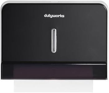 DUTYWORKS Paper Towel Dispenser Wall Mount, Large Capacity 200 Sheets, No Drilling Adhesive, Commercial & Home Use for Bathroom and Kitchen, Black