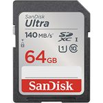 SanDisk Ultra UHS I 64GB SD Card 140MB/s for DSLR and Mirrorless Cameras, 10Y Warranty