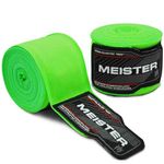 Meister Adult 180" Semi-Elastic Hand Wraps for MMA & Boxing (Pair) - Neon Green