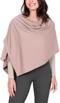 ODODOS Cloud Feeling Customizable Snap Scarf for Women, Casual Convertible Wrap Shawl Cape Cardigans, Dusty Pink