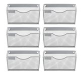 EasyPAG 6 Pockets Mesh Wall File Holder Hanging File Folder Organizer for Home and Office with Nametag Label, Silver