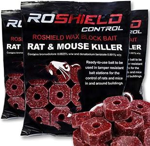 ROSHIELD- Rat/Mouse Poisoning,Poison Blocks 700g, Super Strength, Single-Feed Fast Acting Rat & Mouse Killer, Rat Poison Block Bait - Indoor,Outdoor For Rodent Bait Station Refill Packs