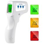 ByFloProducts, Forehead Thermometer, Non Touch Digital Thermometer for Adult and Baby, Infrared Temperature Gun, Temperature Memory, Fast and Accurate Reading with Backlight LCD Screen