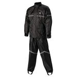 Nelson-Rigg Stormrider Rain Suit; 100% Waterproof, Pants and Jacket Included with Reflective striping (Black, XX-Large)