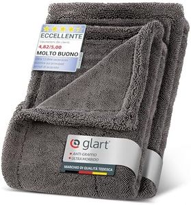 Glart 44TW68 Set Twist Panno Asciugante Auto XXL - Premium 80x55cm e 60x40cm panni in microfibra per asciugatura senza graffi prima/dopo lucidatura e pulizia dei cerchi, grande panno per auto e moto