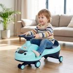 R for Rabbit Iya Iya Zippy Swing Car for Kids – Magic Push Ride On Wiggle Car with Smooth ABEC7 Bearings & Scratch-Free PVC Wheels, Birthday Gift Toy for 3+ Years Boys & Girls, Up to 75 Kg (Lake Blue)