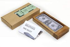 The Heist: Wooden Puzzle Box Holder Gift with Hidden Compartments - Sliding Door ATM Puzzle for Money and Tickets w/Secret Lock.