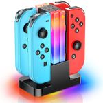 Wenocally Switch Controller Charger Dock Skins for PS Joy cons Compatible with Nintendo Switch Controller & OLED Model Controller with 6 RGB Light Modes & Timer Function