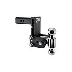 B&W Trailer Hitches Tow & Stow - Fits 2 inch Receiver, Dual Ball (2 inch x 2-5/16”), 5 inch Drop, 10,000 GTW - TS10037B