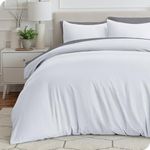 Bare Home Washed Duvet Cover Oversized King Size - Premium 1800 Collection Duvet Set - Cooling Duvet Cover - Super Soft Duvet Covers (Oversized King, Washed White)