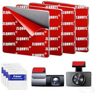 ZLQHHYL Double-Sided Adhesive Pads for Dash Cam Mount, 4PCS 2.84“ Square Heat Resistant Heavy Duty Sticky Pads for Car Windshield, Dashboard, GPS, EZ Pass and Camera Holders with 2 Adhesion Promoter
