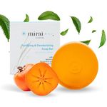 Purifying & Deodorizing Persimmon Soap Bar, with Japanese Green Tea|eliminates Troublesome Body Odors Inc. Armpit/under Arm, Vaginal Odor, Foot and Nonenal aka Hormone Imbalance Odor Which Occurs with Age