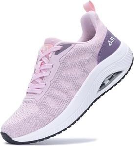QAUPPE Womens Walking Shoes with Arch Support Athletic Orthotic Sneakers for Women Foot Pain Relief, B-pink, 9