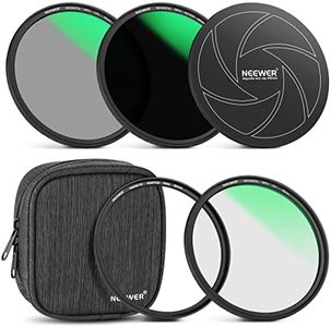 NEEWER 82mm 5-in-1 Magnetic Lens Filter Kit, Includes Neutral Density ND1000+MCUV+CPL+Adapter Ring+Filter Cap with 42-Layer Coating/Ultra Slim/Scratch Resistant HD Optical Glass&Water-Resistant Pouch