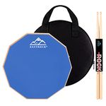 EASTROCK Practice Drum Pad, Beginners Drum Pads 11 Inches Double Sided Slient, Rubber Dumb Drum with Drumsticks and Storage Bag (11", Blue)