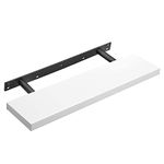 VASAGLE Floating Shelf, Wall Shelf for Books, Photos, Collectibles, Wall-Mounted Office Shelf, 80 x 20 x 3.8 cm, MDF, for Living Room, Kitchen, Hallway, Bedroom, Bathroom, White LWS28WT