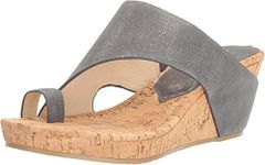 Donald Pliner Women's Wedge Sandal, Lt.pewter/Lt.pewter, 10