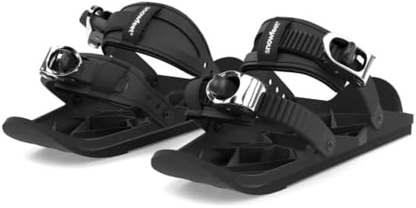 Snowfeet - Mini Short Ski Skates for Snow | Skis for Winter Shoes | Short Snowskates Snowblades Skiboards | The Real Original (Black)