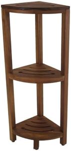 AquaTeak Patented Kai Corner 3 Shelf Corner Stand with Square Legs