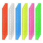 24 Pack 30cm Plastic Rulers 12 Inches Colourful Transparent Rulers with Inch and Metric for Kids School Students Classroom Office