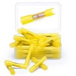 Wirefy 50 PCS Heat Shrink Butt Connectors Yellow 12-10 AWG - Marine Grade Butt Connectors - Wire Butt Splice Connectors - Electrical Waterproof Heat Shrink Butts