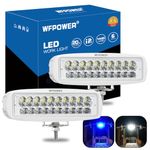 WFPOWER Boat Light 2 Pack, Waterproof 6" Double Row Blue and White Light Color 2 Mode LED Marine Spotlights, 6 inch Deck Dock Fog Lights for Boat Accessories Pontoon Fishing Truck SUV ATV 12V White