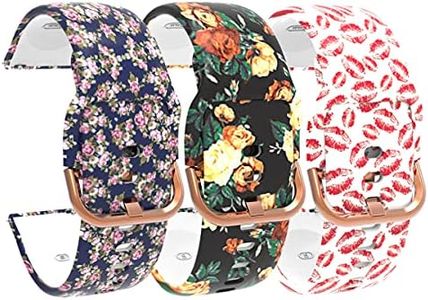 Chofit Correas compatibles con AGPTEK LW11, paquete de 3 correas de repuesto de silicona suave con patrón floral para reloj inteligente LW11